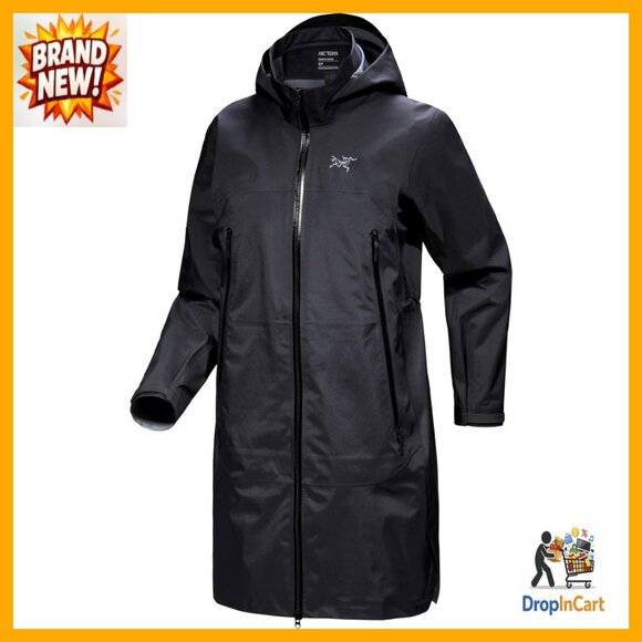 Thigh-Length Performance Hardshell Coat Waterproof Windproof Breathable Active